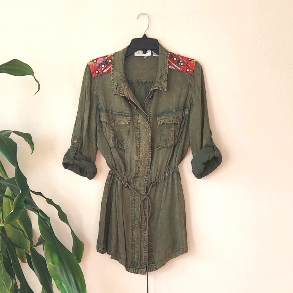 COPY - Embroidered Army Green Jacket by Blue Bayou
